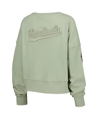 Pro Standard Women's Green St. Louis Cardinals Neutral Oversized Boxy Cropped Pullover Sweatshirt