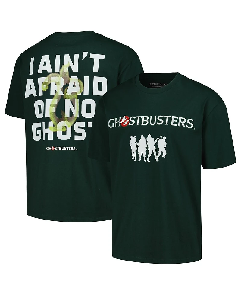 Freeze Max Men's and Women's Green Ghostbusters Scared of No Ghosts Dropped Shoulder T-Shirt