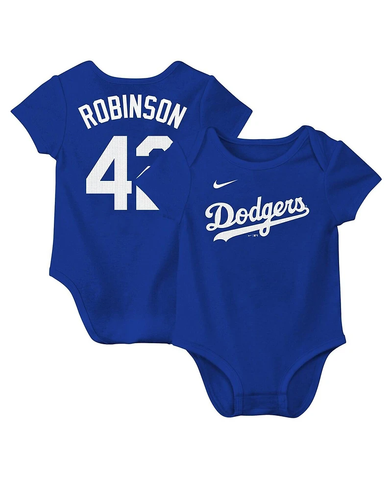 Nike Baby Boys and Girls Jackie Robinson Royal Los Angeles Dodgers Fuse Name Number Bodysuit