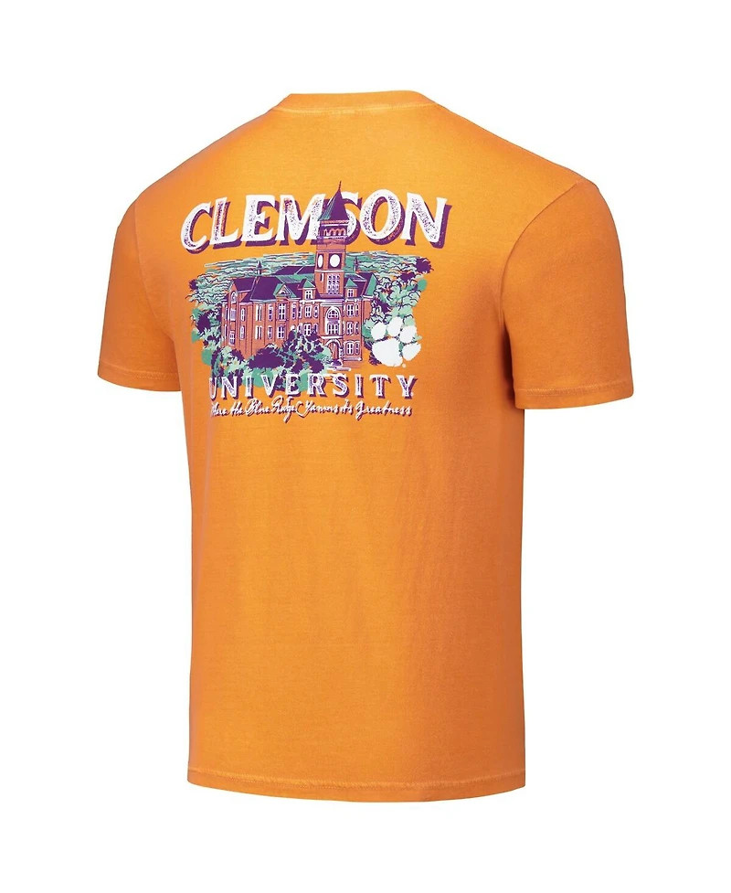 Image One Men's and Women's Orange Clemson Tigers Hyper Local Painted Campus T-Shirt