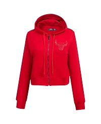 Pro Standard Women's Red Chicago Bulls Triple Tonal Full-Zip Hoodie