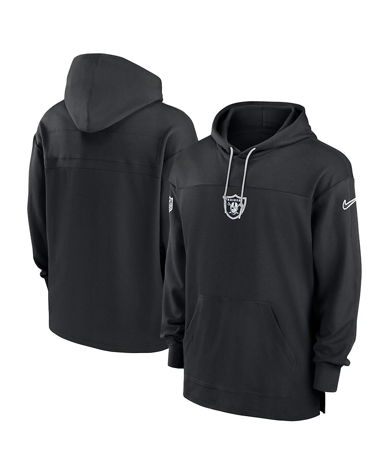 Nike Men's Black Las Vegas Raiders Sideline Jersey Performance Pullover Hoodie