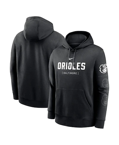 Nike Men's Black Baltimore Orioles Fashion Club Pullover Hoodie