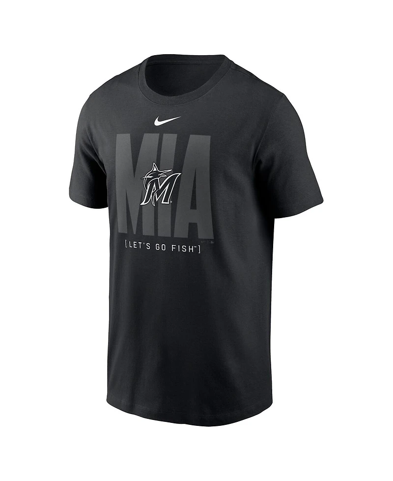 Nike Men's Black Miami Marlins Fashion Local T-Shirt