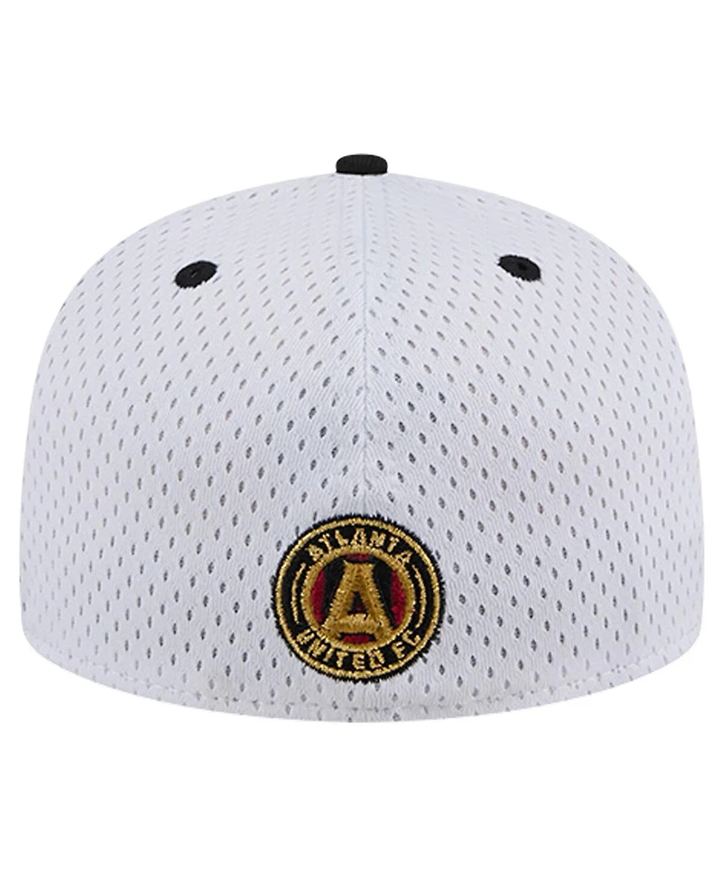 New Era Men's White Atlanta United Fc Throwback Mesh 59FIFTY Fitted Hat