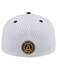 New Era Men's White Atlanta United Fc Throwback Mesh 59FIFTY Fitted Hat