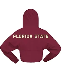 Spirit Jersey Women's Garnet Florida State Seminoles Oversized Cropped Pullover Hoodie