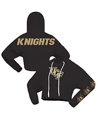 Spirit Jersey Women's Black Ucf Knights Oversized Cropped Pullover Hoodie