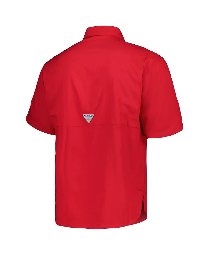 Columbia Men's Red Los Angeles Angels Tamiami Omni-Shade Button-Down Shirt