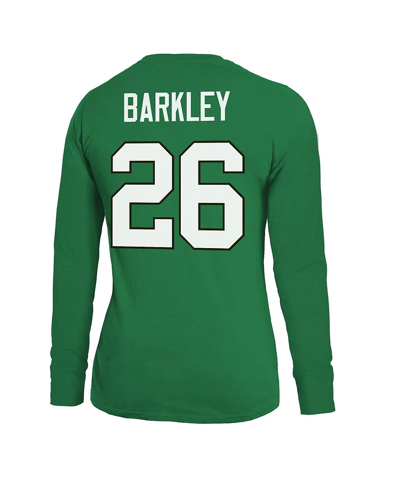 Majestic Women's Saquon Barkley Kelly Green Philadelphia Eagles Name Number Long Sleeve T-Shirt