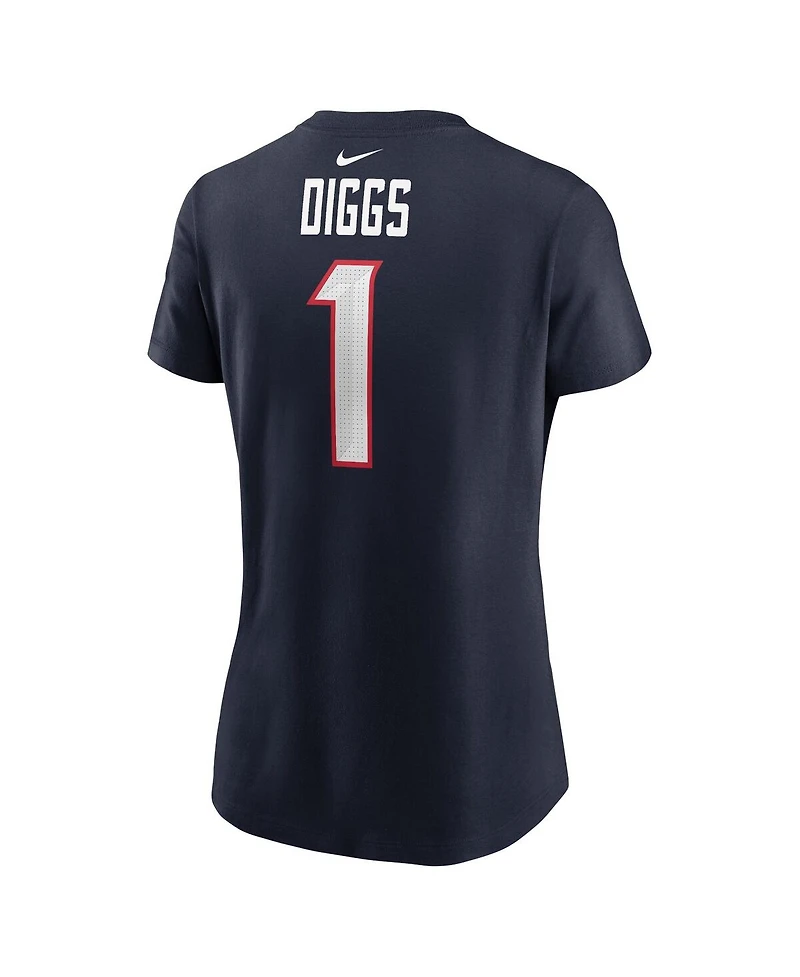 Nike Women's Stefon Diggs Navy Houston Texans Player Name Number T-Shirt