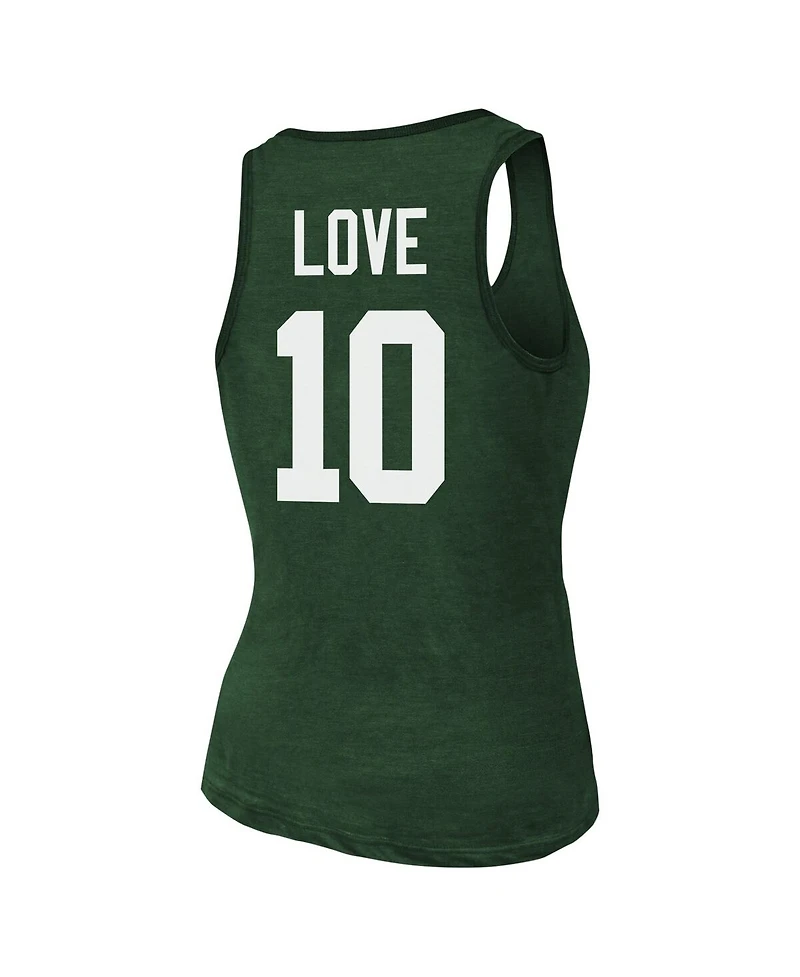 Majestic Women's Jordan Love Green Bay Packers Name Number Tri-Blend Tank Top