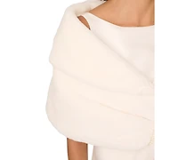 Adrianna Papell Women's Embellished Faux Fur Wrap