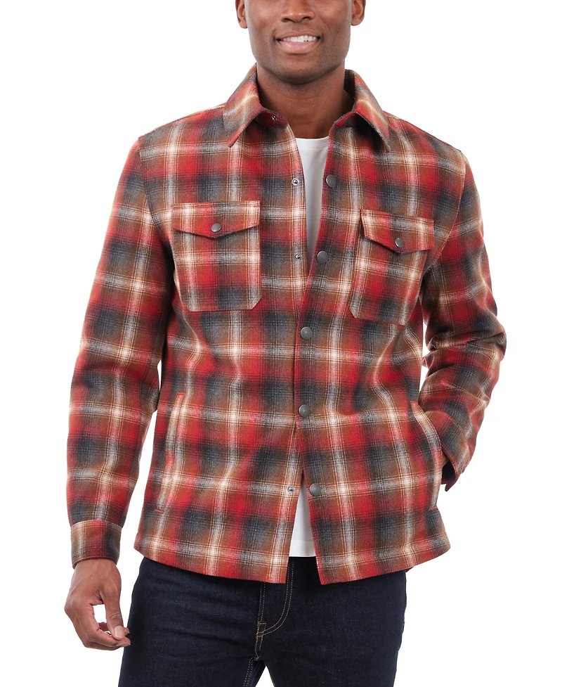 Lucky Brand Men's Quilted Wool Shirt Jacket