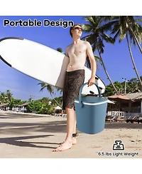 Slickblue 3-in-1 Portable Cooler Bar Table with Bottle Opener and Lift Top Lid for Camping Poolside