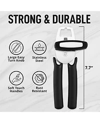 Zulay Kitchen Heavy Duty Stainless Steel Can Opener Manual with Large Bottle Opener