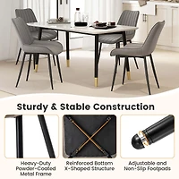 Dining Chair Set of 2 Upholstered Leisure Chairs with Metal Legs Padded Seat