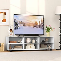 Gymax Tv Cabinet for 50-Inch Tv 42'' Tv Stand w/ 3 Adjustable Shelves Grommet & Cable Hole