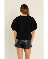 Grey Lab Women's Puff Sleeve Sweatshirt