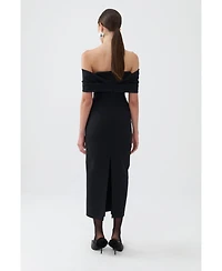 Nocturne Women's Off-The-Shoulder Midi Dress