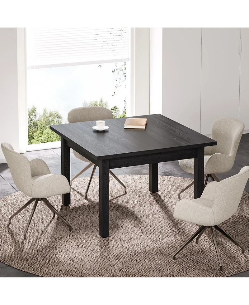 Tribesigns Wood Dining Table Farmhouse Kitchen for Room Living Room, 2-4 Person Square Dinner Tables with Wooden Legs O
