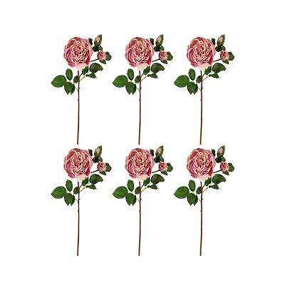Slickblue 22" Rose Artificial Flowers - Set of 6 Faux Roses for Elegant Floral Arrangements