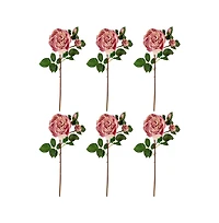 Slickblue 22" Rose Artificial Flowers - Set of 6 Faux Roses for Elegant Floral Arrangements