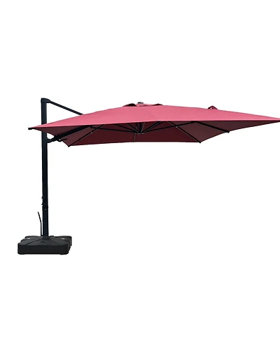 Boyel Living 10 ft 360° Rotation Outdoor Patio Cantilever Umbrella Square with Base