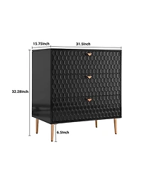 Boyel Living 32"Tall 3-Drawer Storage Cabinet Dresser Chest