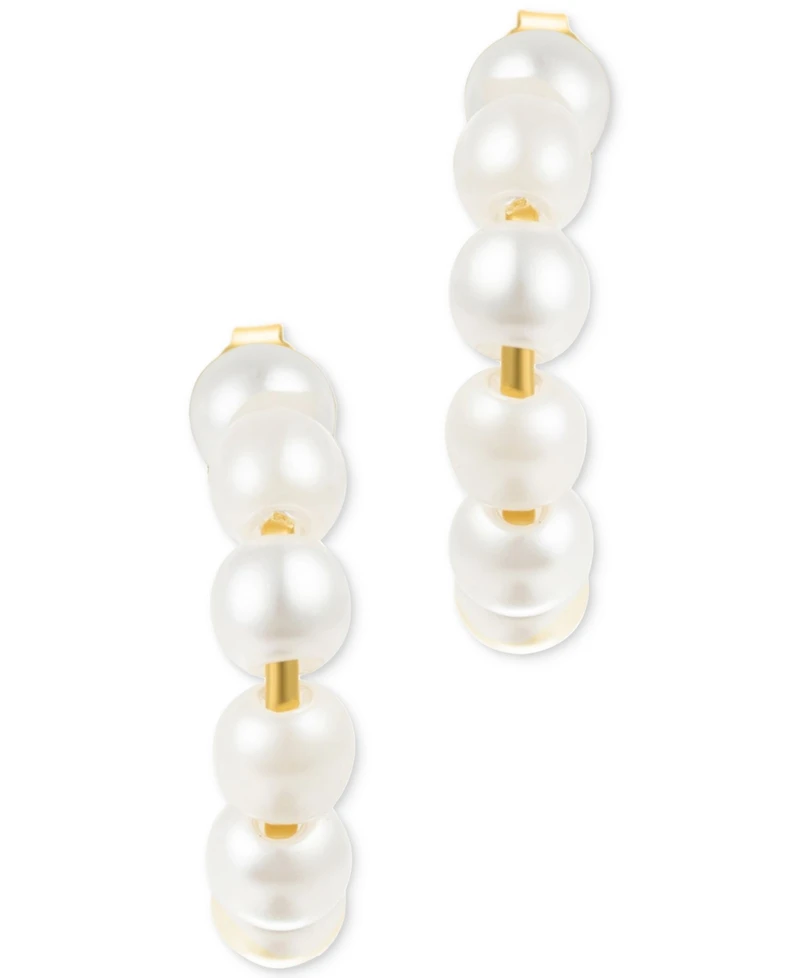 Adornia Gold Cultivated Pearl Huggie Hoops
