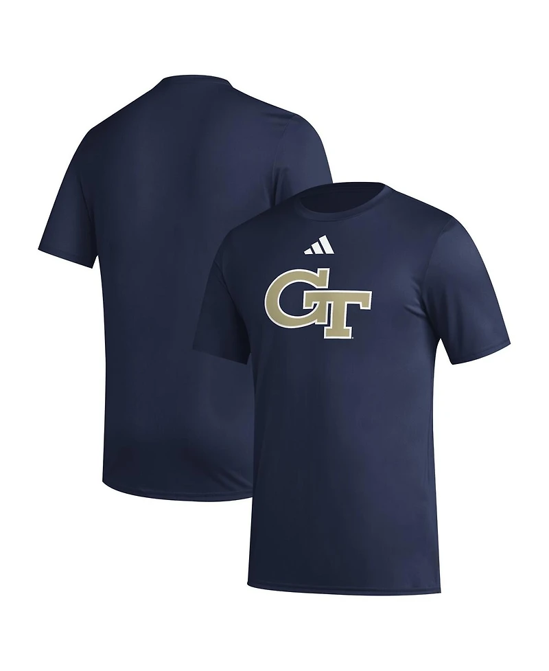 Adidas Men's Navy Georgia Tech Yellow Jackets Primary Locker Logo Pre-Game Aeroready T-Shirt