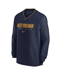 Nike Men's Navy West Virginia Mountaineers 2024 Sideline Pullover Windshirt