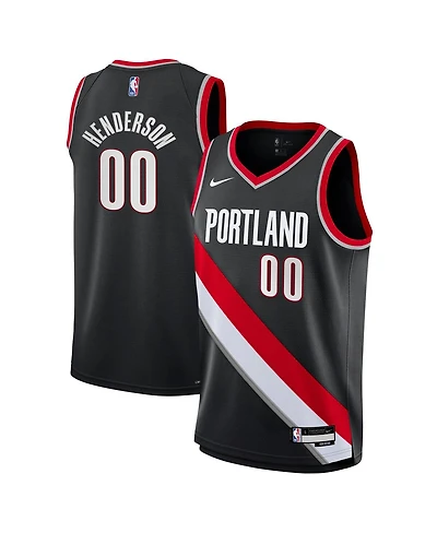 Nike Big Boys and Girls Scoot Henderson Black Portland Trail Blazers Swingman Jersey - Icon Edition