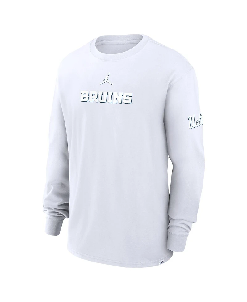 Jordan Men's White Ucla Bruins 2-Hit Statement Max9 Long Sleeve T-Shirt
