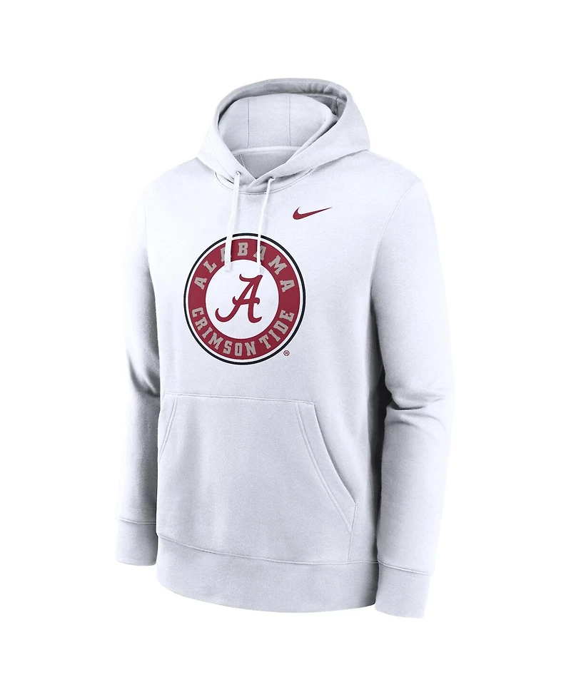 Nike Men's White Alabama Crimson Tide Primetime Alternate Logo Club Fleece Pullover Hoodie