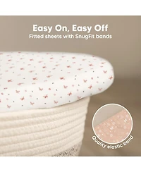 KeaBabies Bassinet Sheet for Baby Girls, Boys, 2-Pack Isla Fitted Sheets, Mattress Sheets
