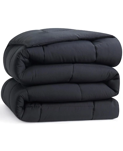 Premium Quilted All Season Goose Down Alternative Comforter with Corner Tabs - Queen 88"X88"