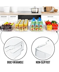 Zulay Kitchen 4 Pack Clear Refrigerator Organizer Bins