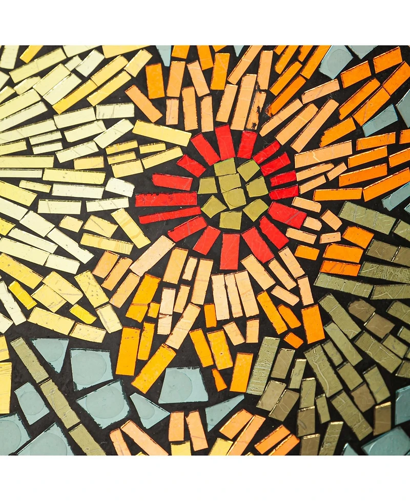 Evergreen 18" Glass Bird Bath, Moasic Translucent and Metallic Finish