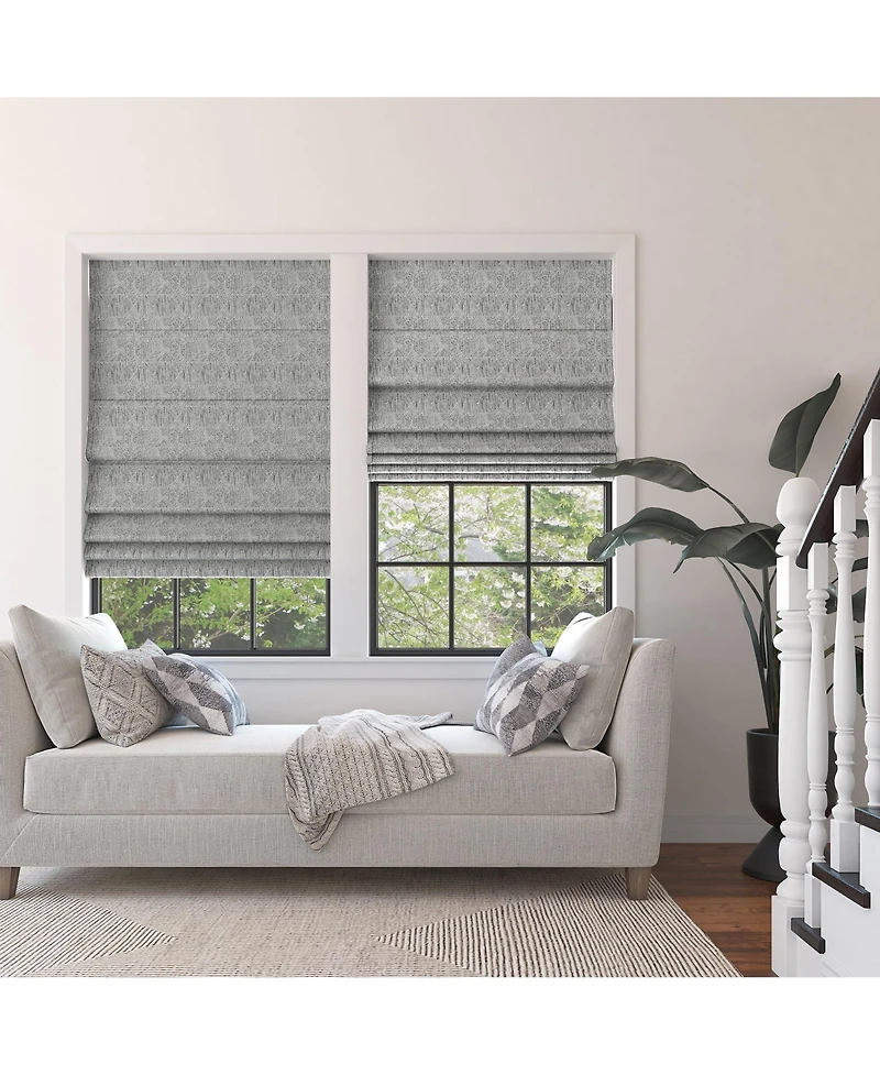 Talmage Tonal Geometric 100% Blackout Cordless Roman Shade