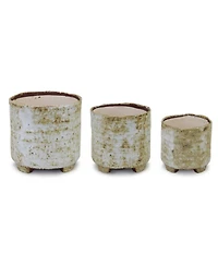 Slickblue Rustic Terra Cotta Footed Planter (Set of 3)