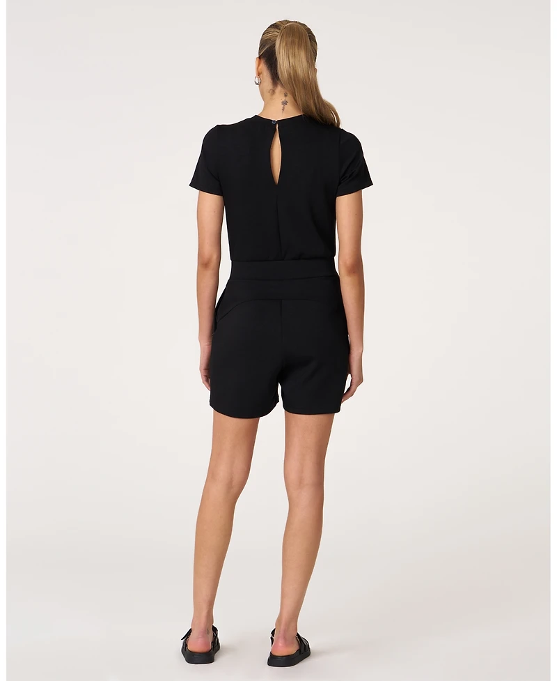 Rebody Active Women's That's a Wrap Scuba Romper