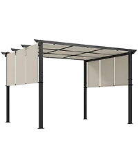 Outsunny 10' x 12' Metal Pergola with Retractable Canopy for Patio, Deck