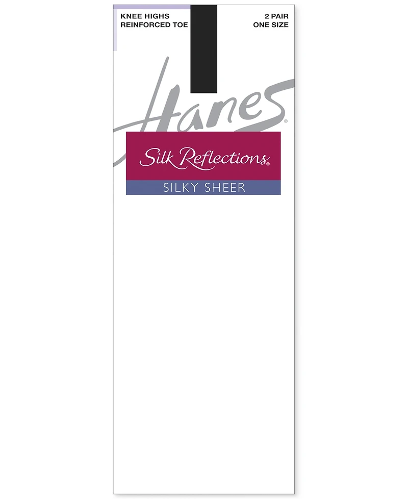 Hanes Silk Reflections Silky Sheer Reinforced Toe Knee Highs