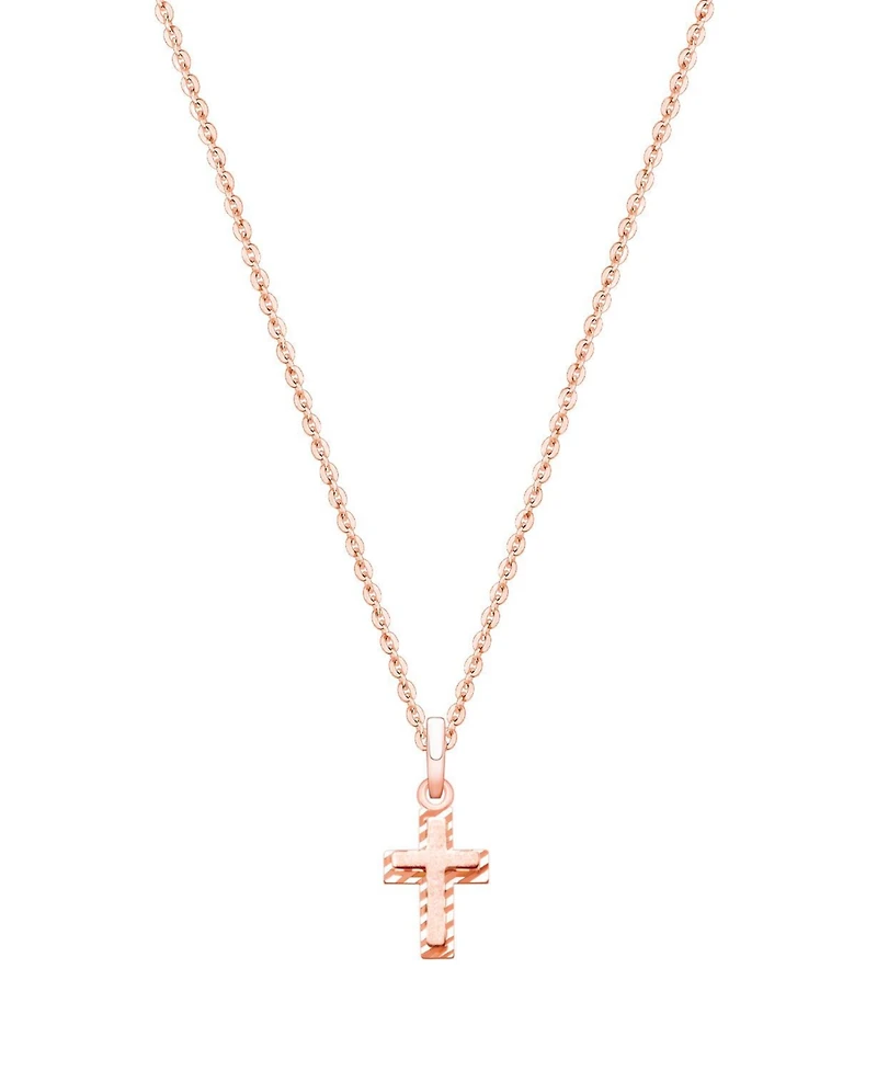 Tiny Blessings Kids Children's 14K Gold Beautifully Beveled Cross 12-14" Necklace