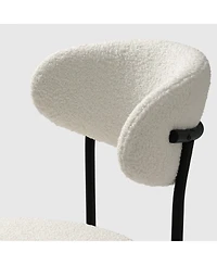 WestinTrends Mid-Century Modern Upholstered Sherpa Round Dining Chairs (Set of 2)