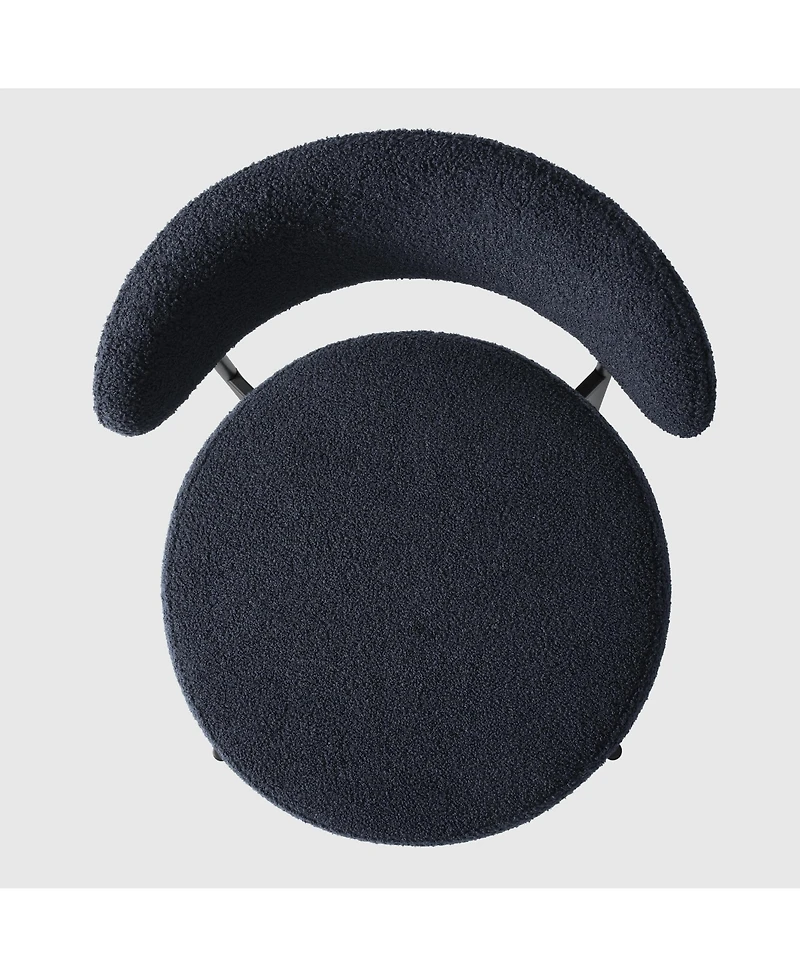 WestinTrends Mid-Century Modern Upholstered Sherpa Round Dining Chairs (Set of