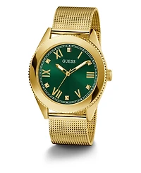 Guess Men's Analog Gold Tone Mesh Watch, 44mm