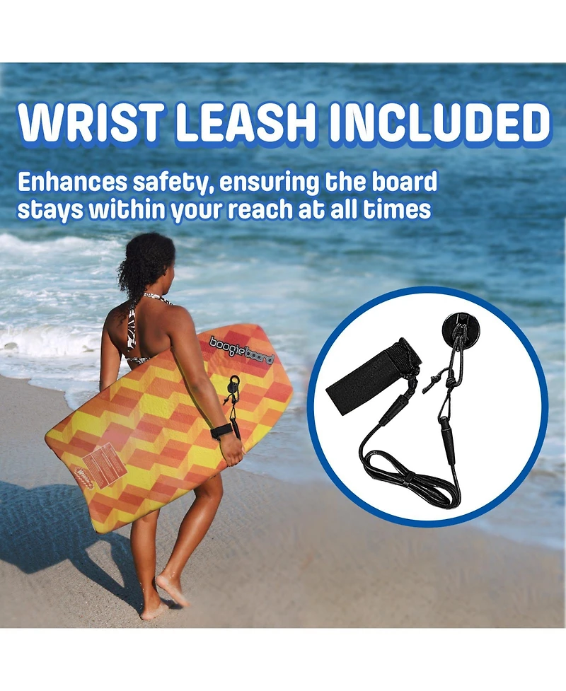 33" Fiber Clad Body Board for Beachwith Wrist Leash , Lightweight Boogie Boards with Eps Core