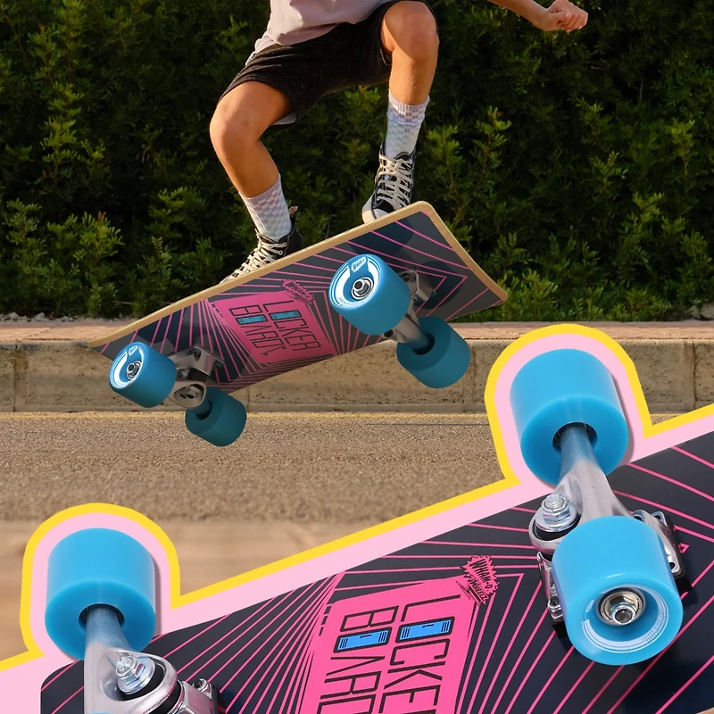 Locker Board Cruz 17" Skateboard, Portable Maple Wood Kids Lockerboard Fits in Backpack & Locker